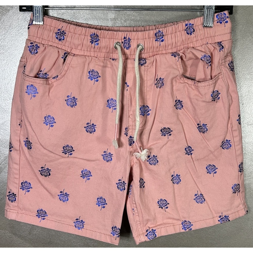 Drill Clothing Company Men Drawstring Stretch Chino Shorts Size Small Rose Print